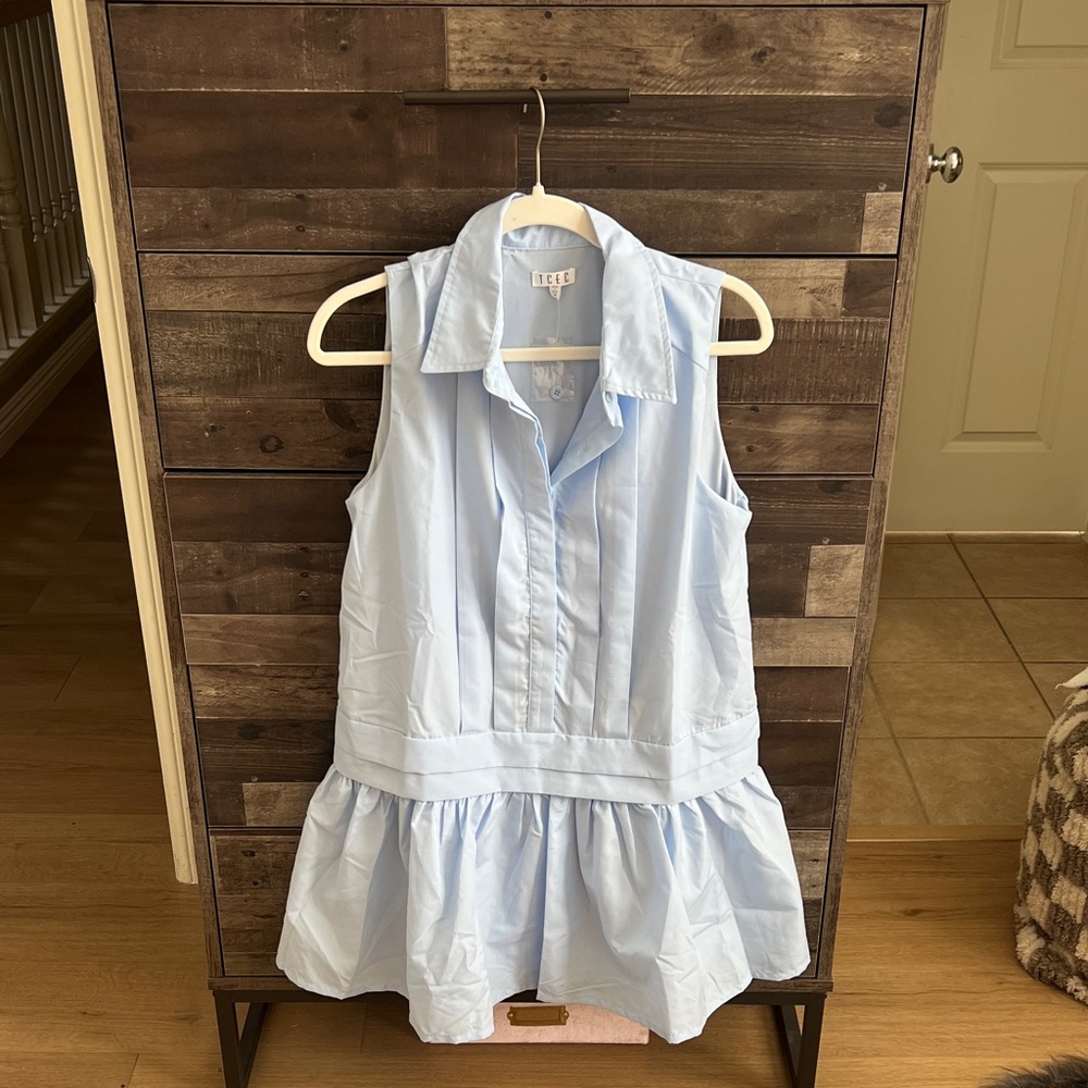 TCEC Light Blue Sleeveless Kids Dress